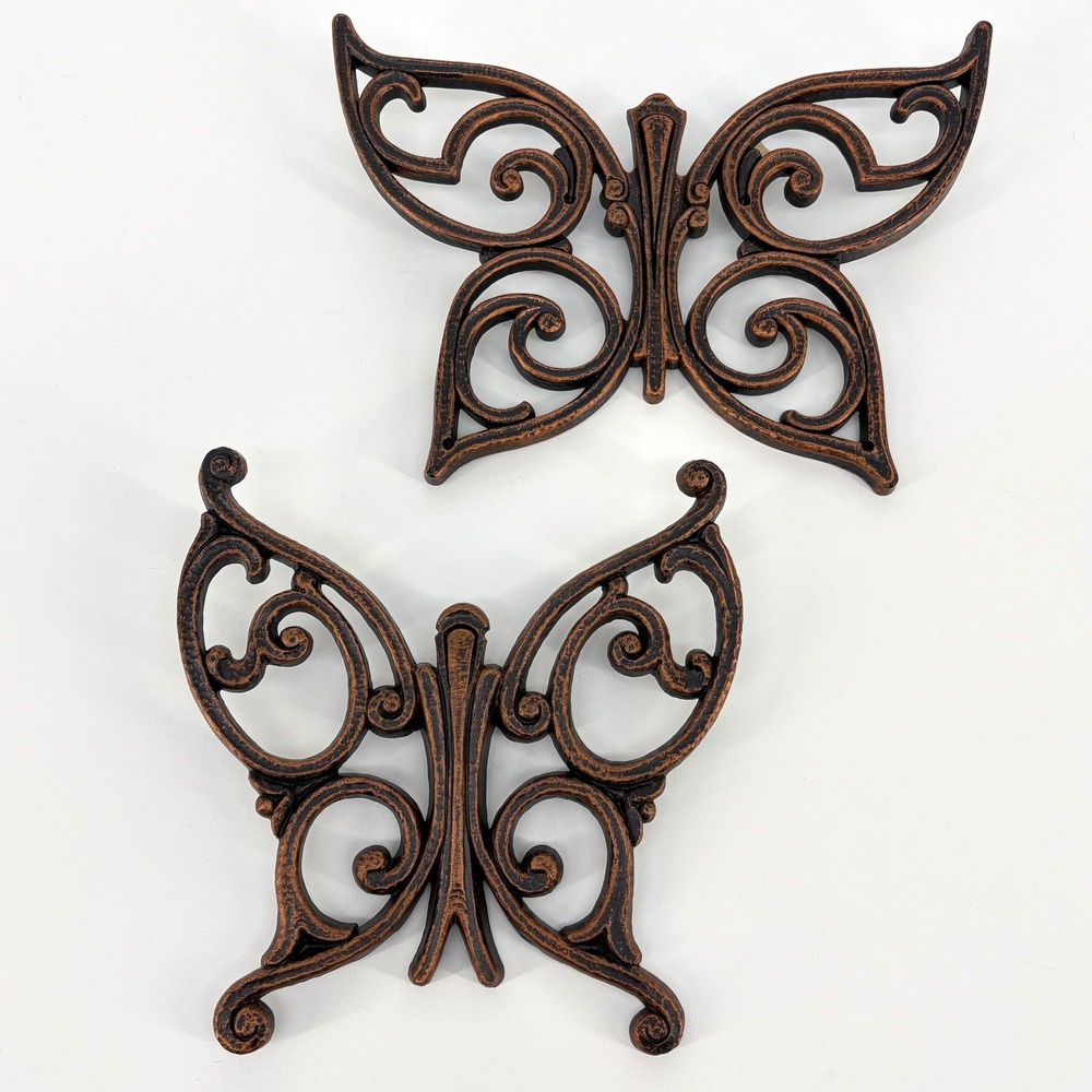 Coppercraft Guild Butterfly Wall Art Copper 1980 Vintage Set of 2